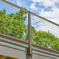 HIMOWAY Best-seller Poteau central en acier inoxydable pour garde-corps à câbles, fixation latérale sur fascia et fixation supérieure pour balcon