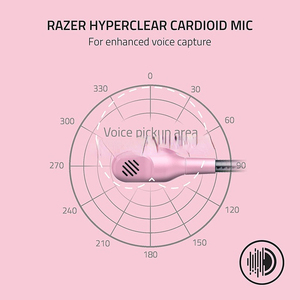 Blackshark V2 X Quartz 7.1 Surround Sound 50mm Drivers Hyperclear Cardioid 3.5mm Audio Jack V2x Razer Blackshark - Product Image 6