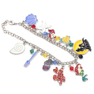 Bracelet <span class=keywords><strong>de</strong></span> charme <span class=keywords><strong>La</strong></span> <span class=keywords><strong>Petite</strong></span> Sirène pour femmes, coquillage, <span class=keywords><strong>crabe</strong></span>, corail, badge en émail, perles <span class=keywords><strong>de</strong></span> cristal, chaîne <span class=keywords><strong>de</strong></span> bracelet - Product Image 3