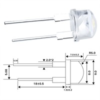 JINGLEIKE F8 8mm LED blanc froid, bleu, vert, rouge, jaune, clair, super lumineux, diodes électroluminescentes pour chapeau, lampe d'accentuation