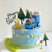 Adorno 3D de Tren de Malvaviscos Comestibles Hecho a Mano con Diseño Personalizado al por Mayor para Decoración de Pasteles de Cumpleaños
