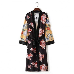 Kimono largo Floral para mujer, capa oversize con mangas, bohemio - Product Image 5