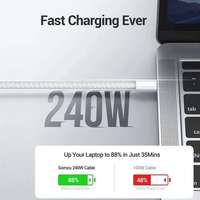 Cable de Carga Rápida Trenzado USB-C a USB-C de 2m y 240W, 5A, para iPhone 15/16/17, Macbook e Impresora, Venta al Por Mayor de Fábrica