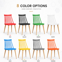 Chaises en plastique minimalistes modernes nordiques pour la maison, chaises de bureau de loisirs confortables, chaises Windsor de style INS avec dossier