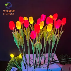 Neueste Outdoor-Simulation Blume Innenhof Dekoration Park Landschaft Led Rose Flower Light dekorative Blumen