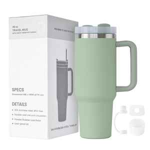 Logotipo personalizado 30 40 oz Cup H2.0 Taza de viaje 40 oz Vaso de acero inoxidable para exteriores con asa y pajita - Product Image 1