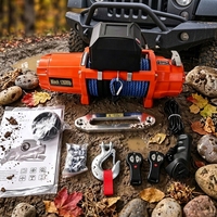 Oferta Especial: Cabrestante Eléctrico 4x4 de 12/24 Voltios con Motor DC, Cable de Acero o Nylon y Control Remoto para Vehículos Todoterreno, APC y SUV