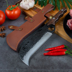 Cuchillo de Chef de corte de cocina, cuchillo de caza Serapian martillado, hoja con agujero, vaina de cuero, cuchillo de campamento, cuchillo de carnicero de Chef - Product Image 3
