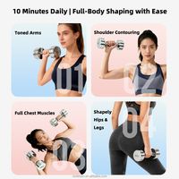 Ensemble d'haltères réglables de 1 à 10 kg, en acier inoxydable chromé, écologiques, durables, poids de main portables, Pilates, salles de sport à domicile