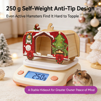 Maisonnette en bois de Noël pour hamster, style nordique, décoration de cage pour petits animaux, mobilier pour hamster, hamster géant, hamster nain