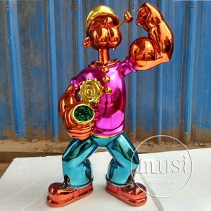 MUSI alta calidad famoso diseño diferentes tamaños fibra de vidrio Popeye escultura resina Popeye estatua para decoración del hogar - Product Image 4