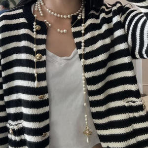 Collier long asymétrique 3D Saturne en alliage haut de gamme Empress Dowager, personnalisé, polyvalent, bijoux de banquet pour femme - Product Image 3