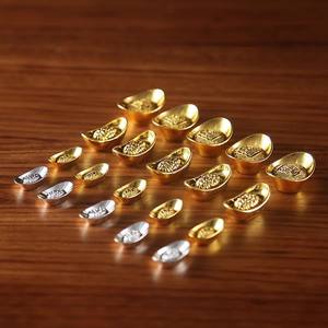 Lingote <span class=keywords><strong>de</strong></span> Aleación Simulada <span class=keywords><strong>de</strong></span> <span class=keywords><strong>Oro</strong></span> y Plata, Pequeño Adorno Decorativo para el Hogar, Artesanía, Accesorio <span class=keywords><strong>de</strong></span> Cornucopia para Sala <span class=keywords><strong>de</strong></span> Estar - Product Image 3