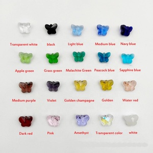Wholesale <strong>10mm</strong> Colorful Crystal Glass Butterfly <strong>Beads</strong> for Diy Making Bracelets Pendant Earrings Jewelry Accessories - Product Image 2