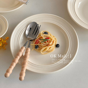 Platos y vajilla para uso doméstico, vajilla digna de Instagram, platos y cuencos de cerámica de alta gama, platos para pasta, platos con forma de sombrero de paja. - Product Image 2