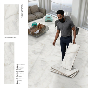 Azulejos de Porcelana Calacatta Blanco Brillante de 24x48 Pulgadas, Pulidos para Pisos y Paredes, para Proyectos de Interiores de Lujo - Product Image 4