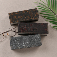 Étui à lunettes rétro en forme de livre E88 ES3102 avec une sensation haut de gamme, portable et anti-pression, boîte de rangement pour myopie pour hommes et femmes