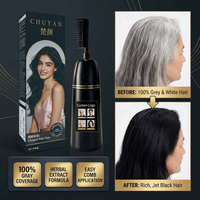 Teinture capillaire permanente Chuyan noire en tube de 200 ml, couvre les cheveux blancs, tous types de cheveux, adulte
