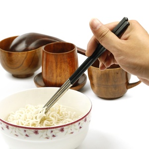 Ultra Light Outdoor <b>Camping</b> Tableware with <b>Storage</b> Bag Travel Cutlery Portable Utensils Titanium Chopsticks - Product Image 6