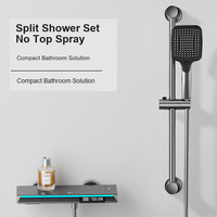 Ensemble de douche numérique à affichage LED noir, mitigeur chaud/froid, douchette murale, vente en gros directe usine, OEM ODM