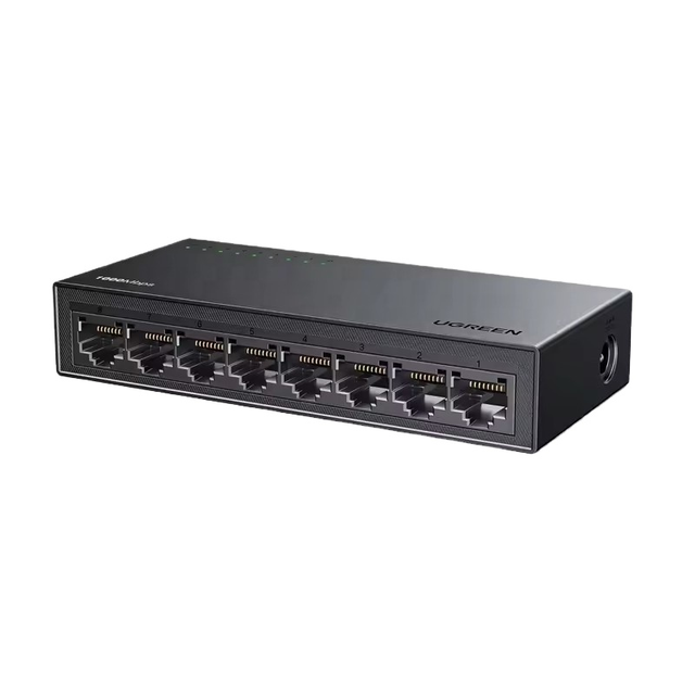 Ethernet Switch 8 Port Gigabit Ethernet Splitter 1000 Mbps Plug & Play Wall Mount Desktop Network Switch Hub Unmanaged