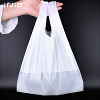 JIJID vente en gros sac de gilet en plastique recyclable à gousset latéral réutilisable avec logo personnalisé imprimé par héliogravure pour le shopping dans les restaurants