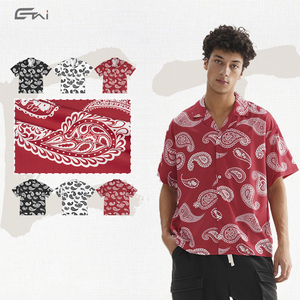 Summer Fashion Paisley Style Short Sleeved <strong>Shirt</strong> Custom Printing Paisley Designer <strong>Revere</strong> <strong>Collar</strong> t <strong>Shirts</strong> for Men - Product Image 3