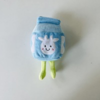 Jouet en peluche pour chien personnalisable en forme de pain, d'œuf, de lait, de biscuit, de cupcake, de pudding, de café avec sifflet
