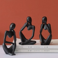 Figurines en résine dorée abstraites de style minimaliste contemporain, décoration de luxe légère pour la maison et l'hôtel