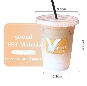 Boissons froides jetables d'usine de 360ml 400ml 500ml 12oz/14oz/16oz avec couvercle Gobelets jetables en plastique PET - Product Image 6