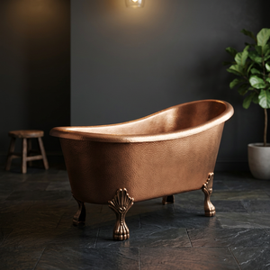 Antique Copper Freestanding Oval <b>Bathtub</b> Claw Foot Metal Durable Bath Tub Luxury Bathroom Indian Home Crafts - Product Image 1