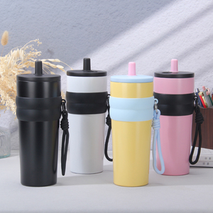 <span class=keywords><strong>Tasse</strong></span> <span class=keywords><strong>à</strong></span> <span class=keywords><strong>thé</strong></span> en acier inoxydable en gros d'usine avec une <span class=keywords><strong>tasse</strong></span> isolée sous vide de <span class=keywords><strong>grande</strong></span> capacité avec une paille, compagnon de café - Product Image 2