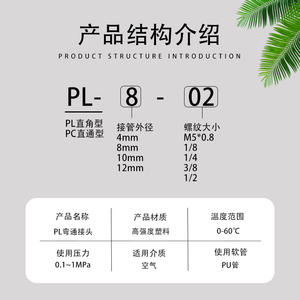 Conector Neumático de Acoplamiento Rápido, Conector de Manguera de 10 mm con Rosca en Forma de Codo, Accesorio de Plástico para Compresor de Aire - Product Image 4