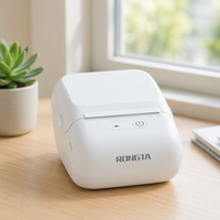 Mesin Pembuat Label Bluetooth Rongta R26D 2 Inci dengan Pita, Printer Label Mini untuk Retail dan Rumah
