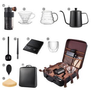 EU Hand Drip Coffee <b>Maker</b> Set with Borosilicate Glass Double Wall Cup Portable Barista Brewing Tools Eco-Friendly Design - Product Image 1