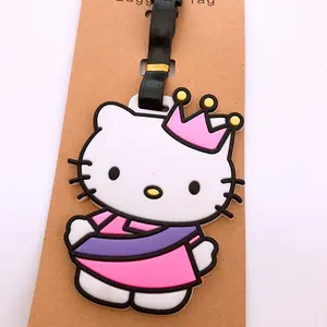 Cartoon Anime Cute Hello KT Luggage Tag PVC Soft Rubber KT Cat Luggage Identification Tag Pendant