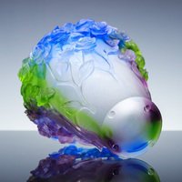 Luxe Antique Murano Cristal Vase Haute Qualité Décorations Pour La Maison Sculpté Rose fleur Vert Bleu Couleur Coulée Souvenir Cadeaux
