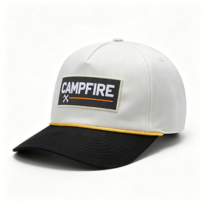 Casquette Trucker Unisexe 5 Panneaux avec Patch Tissé CAMPFIRE, Chapeau de Baseball 100% Polyester, Décoration Corde Jaune, Bord Incurvé, Réglable, pour l'Extérieur - Product Image 4