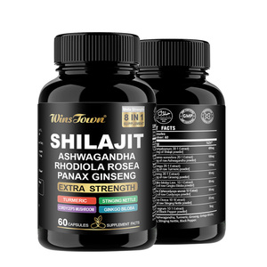 Wins Town Shilajit Aceite De Semilla Negra <span class=keywords><strong>Ashwagandha</strong></span> Cúrcuma Bladderwrack Bardana Jengibre Cápsulas Suplemento para adultos - Product Image 6