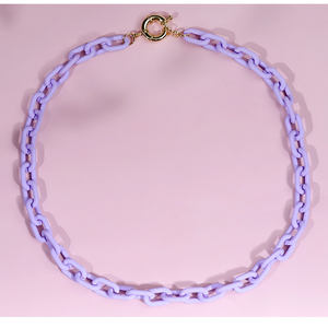 Collar corto de moda para chicas, regalo de joyería al por mayor, collar de cadena de resina geométrica de Color caramelo para mujer - Product Image 6