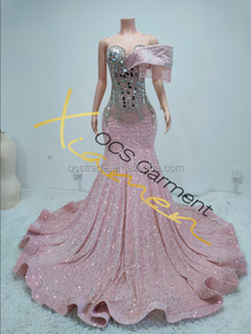 Vestido de Noche Ajustado de Alta Calidad Hecho a Mano para Mujer, con Apliques de Cristal, Cola Larga Personalizada, Estampado de Satén Naranja, Vestidos de Graduación - Product Image 3