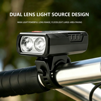 Lampes de vélo à LED, phare avant de vélo, affichage de la puissance, VTT, montagne, étanche, USB, lampe avant de vélo à LED