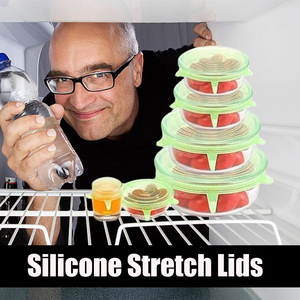 Flexible Round Silicone Bowl Covers 6 Different Sizes Reusable Stretch <b>Lids</b> for Yogurt <b>Pot</b> Microwave Can & Tin Food Storage - Product Image 4