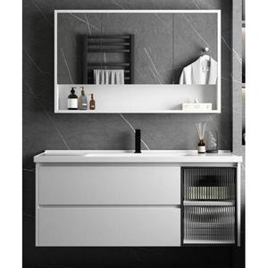 Mueble de Baño Moderno CR Blanco de 80 cm con Espejo LED y Lavabo Integrado - Product Image 5