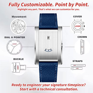Reloj con Esfera en Blanco OEM de 41 mm, Movimiento ST1721, Caja de Acero Inoxidable, Personalización Completa, Correa de Cuero y Acero - Product Image 2
