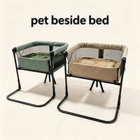 Lit pour animaux de compagnie multifonctionnel, portable, pliable, lit d'appoint pour animaux de compagnie, lit côte à côte avec les humains, lit pour chien et chat, lit de compagnie pour la chambre à coucher