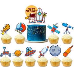 Decoración de Fiesta de <span class=keywords><strong>Cumpleaños</strong></span> de Astronauta Espacial Azul <span class=keywords><strong>para</strong></span> Niños, Decoración de Fiesta de <span class=keywords><strong>Cumpleaños</strong></span> Feliz, Kit de Decoración de Pared <span class=keywords><strong>para</strong></span> el Hogar - Product Image 2