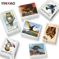 Pegatinas Adhesivas Personalizadas de Animales de Dibujos Animados, Pegatinas de Vinilo Resistentes al Agua y a los Desgarros, con Diseños de Búhos, Tigres, Dinosaurios y Aves