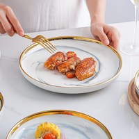 Ensemble de bols et d'assiettes en céramique rouge Phnom Penh de style nordique de luxe, plat à riz, plat à soupe, passe au lave-vaisselle, vaisselle de table pour la maison