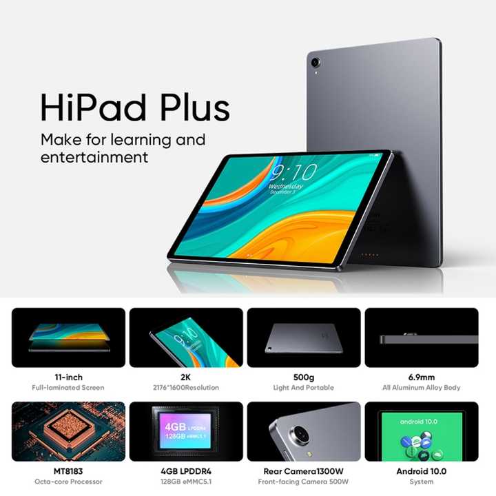 CHUWI Hipad Plus - 11 Inch Tablet with 4GB RAM & 128GB Storage